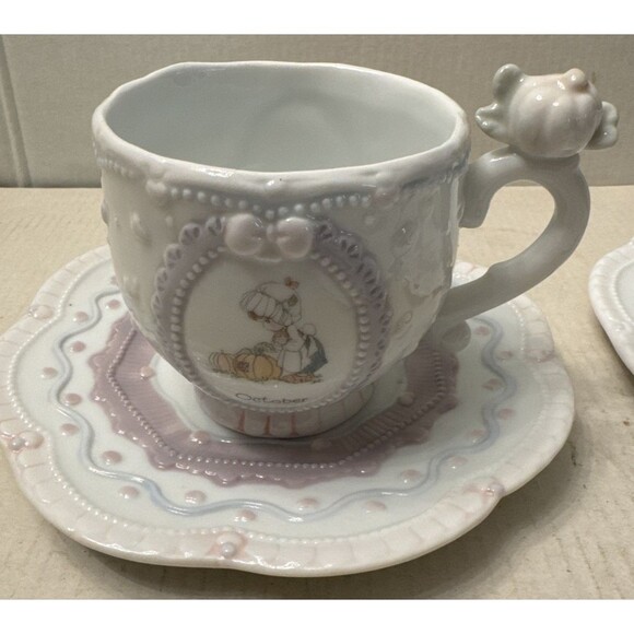 Enesco 1994 Precious Moments Collection Sep/Oct/Nov (3) Teacup Saucer Sets - Picture 5 of 10